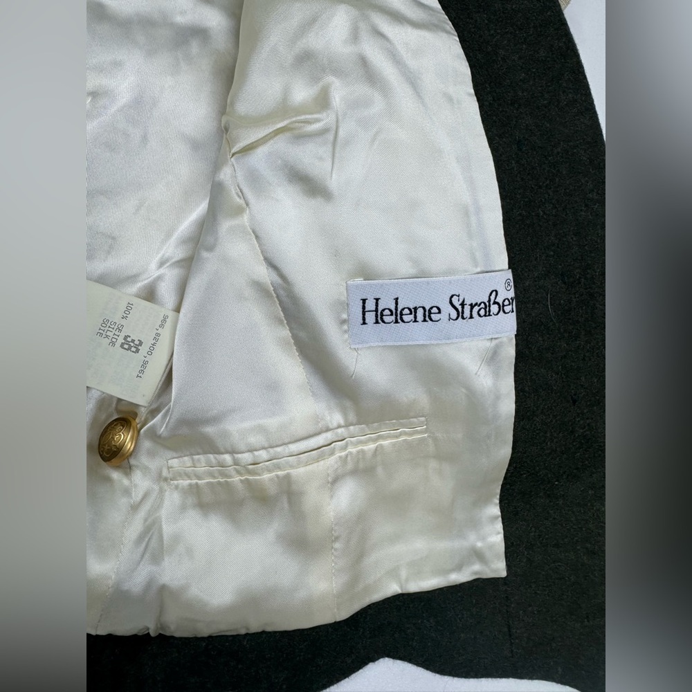 Vintage Helene Straber Silk Embroidered Puff Sleeve Crop Jacket Size 38 US 8 - Picture 7 of 15